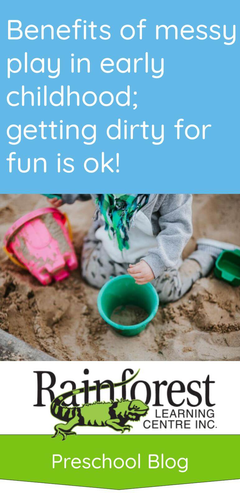 Benefits of messy play in early childhood - article Pinterest image