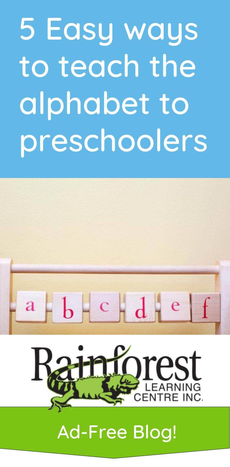 5 Easy ways to teach the alphabet to preschoolers article - pinterest image
